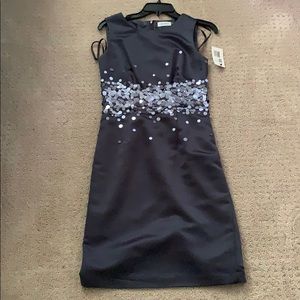 Calvin Klein navy blue sequin dress